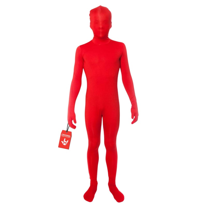 Morphsuits Kids Red Bodysuit Costume, Red Morph Suit for Boys, Large - Image 1